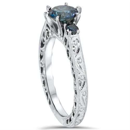 Goldring mit blauen Diamanten 3920