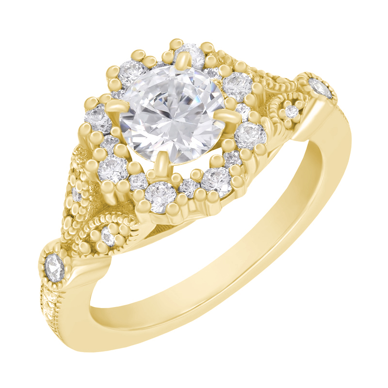 Verlobungsring mit Diamant im Halo-Stil Uviola 40630