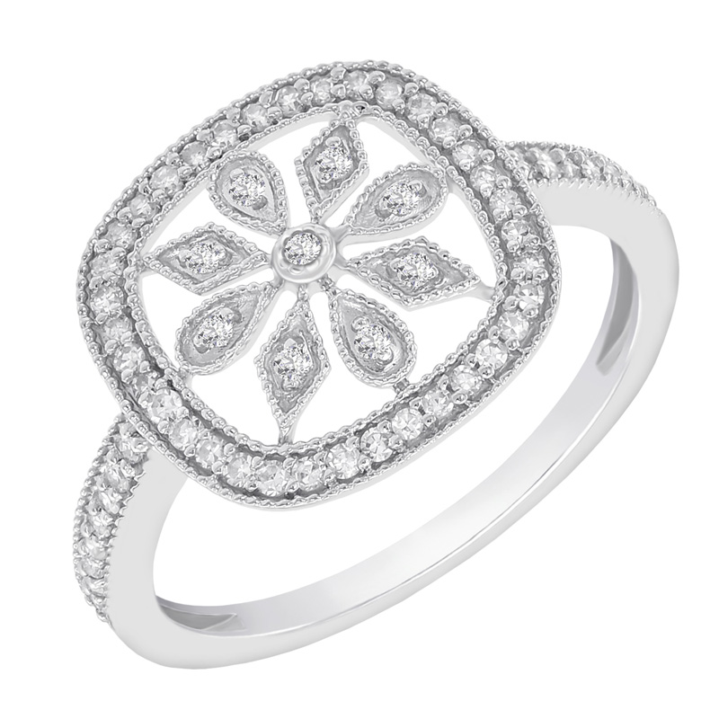 Goldener Ring mit Diamantenblüte Liliane 41170
