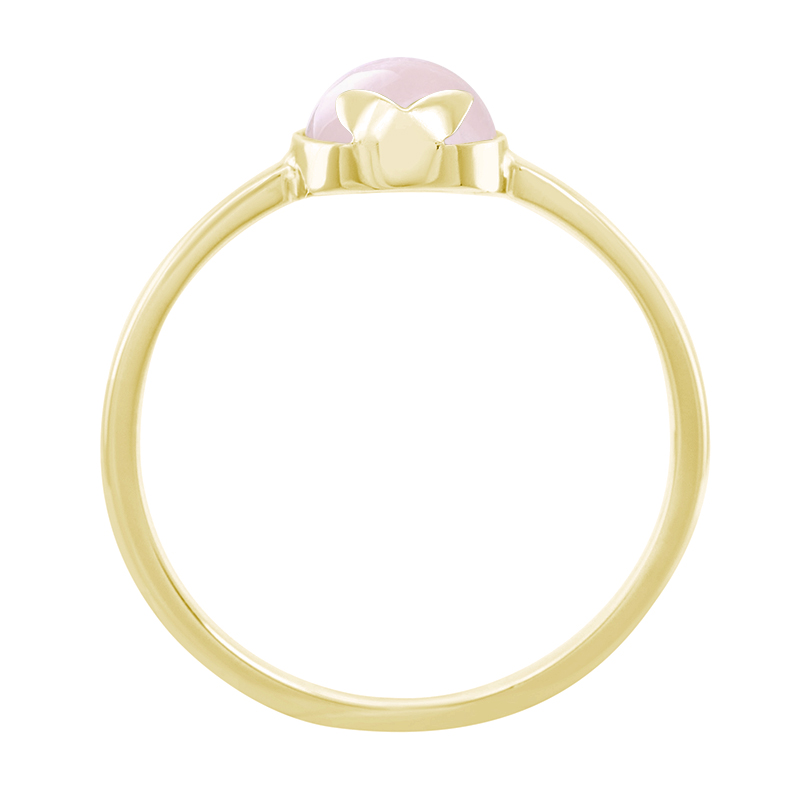 Goldener Ring mit Cabochon-Rosenquarz Yana 41300
