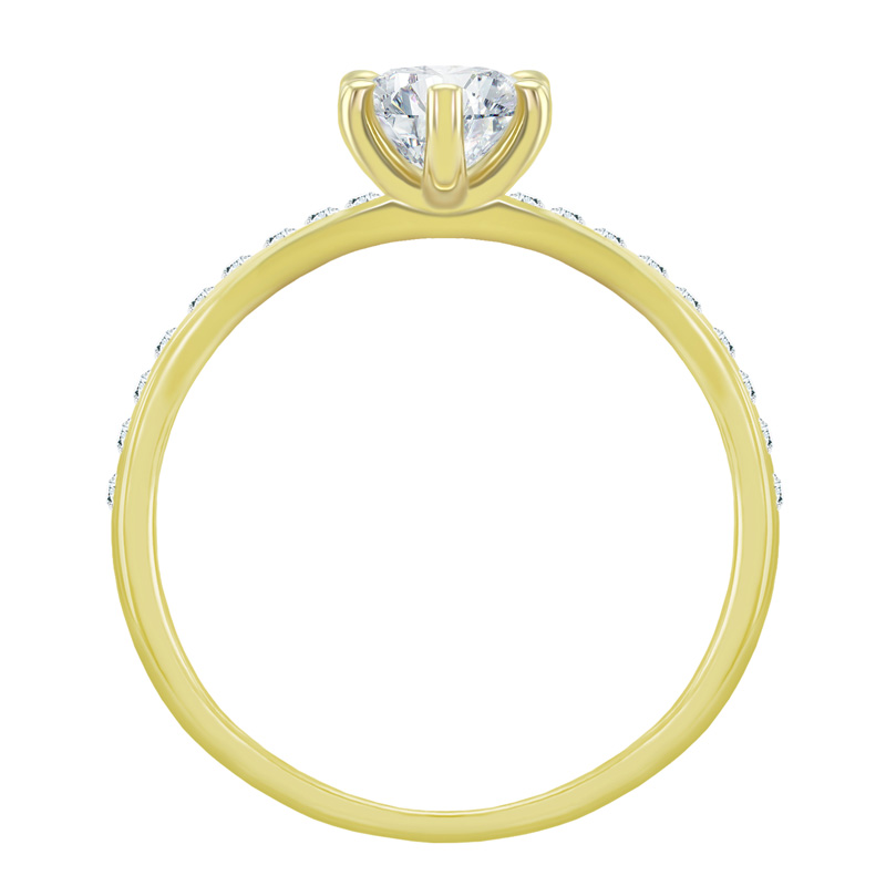 Verlobungsring aus Gold mit Diamant im Solitär-Pave Stil Vanan 41750