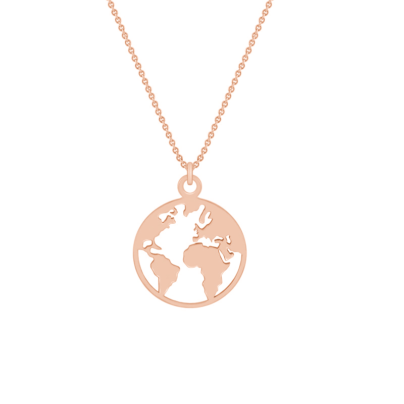 Goldene Halskette mit Weltkarte World 43020