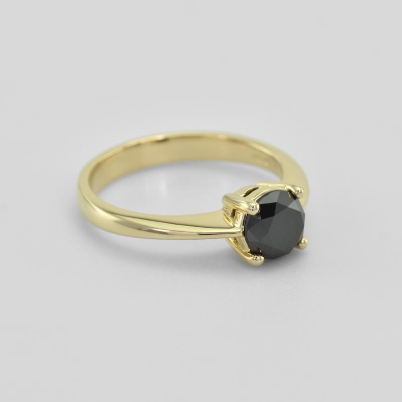 Verlobungsring aus Gold mit schwarzem Diamant Remmey