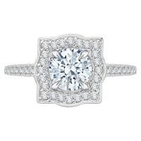 Luxuriöser Verlobungsring mit Diamant im Halostil Olva