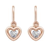 Goldene Kinderohrringe mit Herzen Aurora