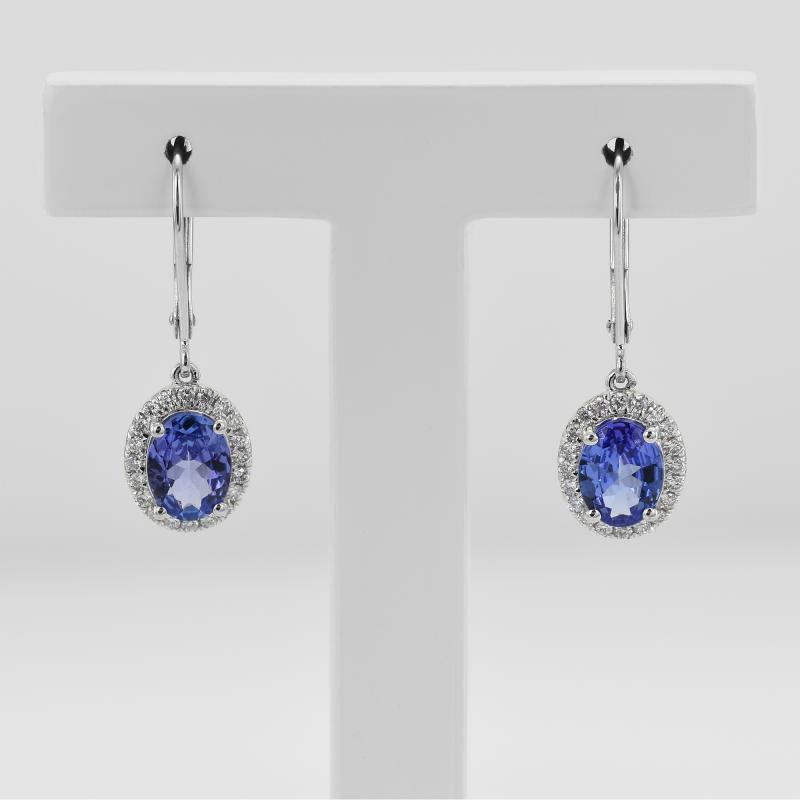 Ohrringe mit blauen Tansaniten und Diamanten Caty 48270