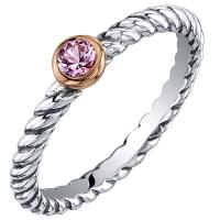 Romantischer Ring aus Silber mit rosa Saphir Ember