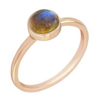 Goldener minimalistischer Ring mit Labradorit Stowy