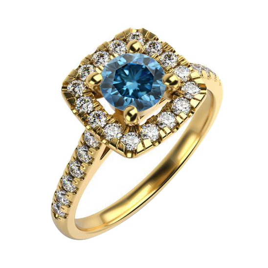 Verlobungsring mit blauem Diamant 59420