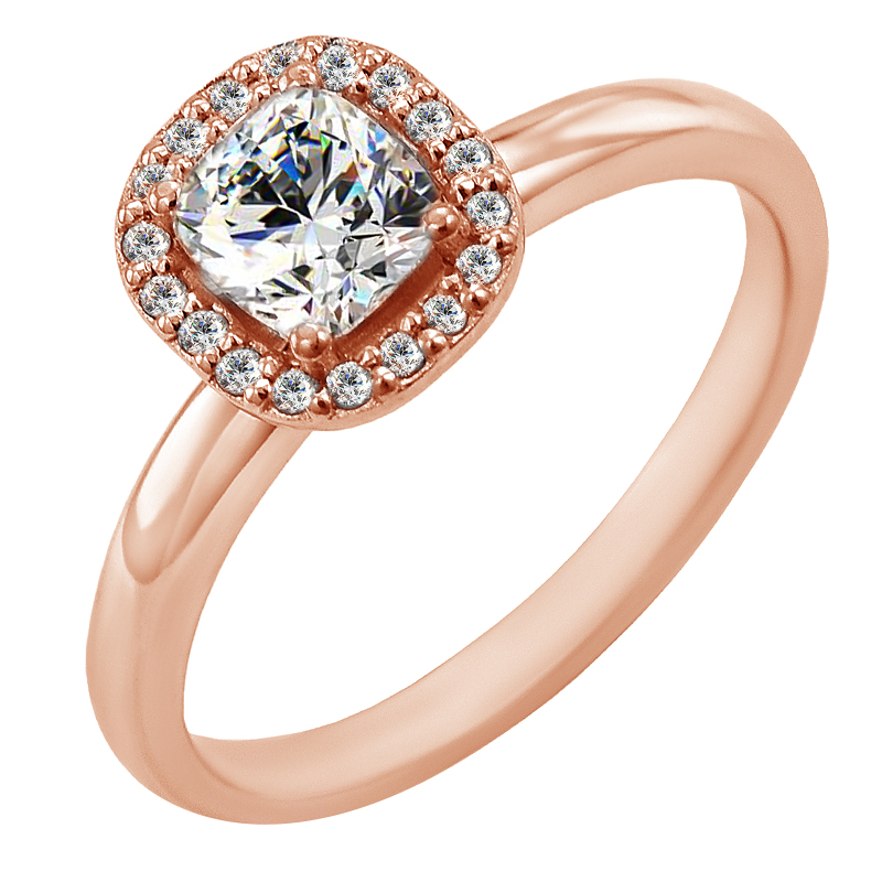 Verlobungsring aus Gold mit Prinzess-Diamanten Eleria