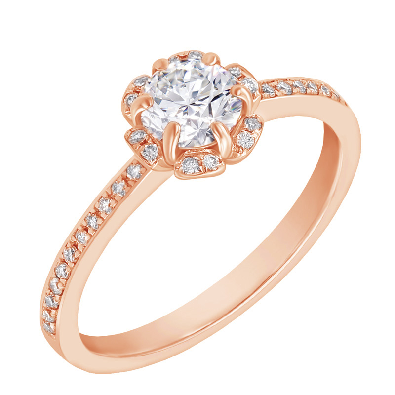 Verlobungsring mit Diamanten im Blumen-Form 63020