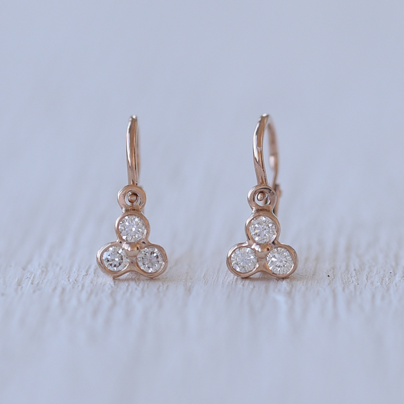 Goldene Ohrringe für Kinder mit Diamanten Jasmine 63790