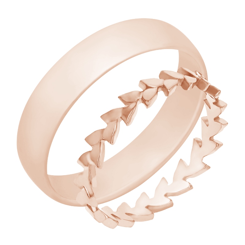 Goldener Ring in Blättchenform und Komfortring für Herren Skyler 79000