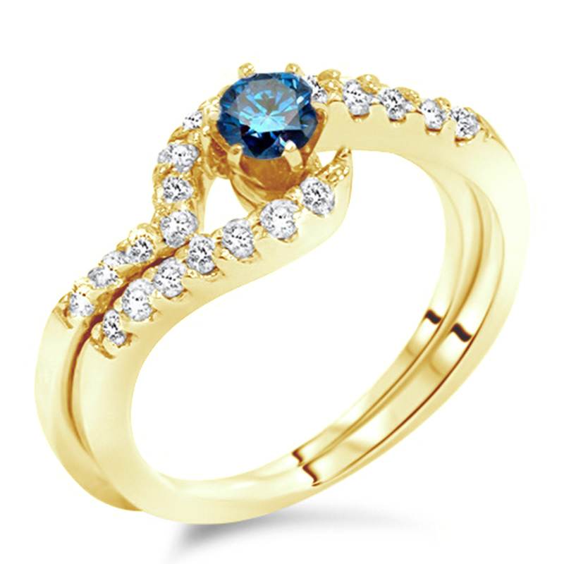 Diamantset mit blauen Diamanten Hortencia 79280