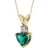 Goldkette mit Smaragd-Herz und Diamant Dorevie