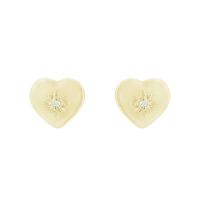 Goldene Ohrringe in Herzform mit Diamanten Petunia