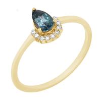 Goldener Ring mit Alexandrit und Diamanten Pallavi
