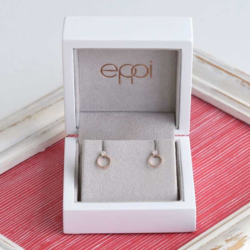 Goldene minimalistische Ohrringe mit Zirkonia Milla 84590