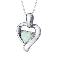 Silbernes Herz mit weißem Opal Lovelyn