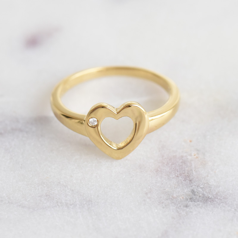 Romantischer silberner Ring mit einem Diamanten Celine 86070