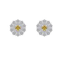 Blumenohrstecker mit gelben Saphiren und Lab Grown Diamanten Eliina