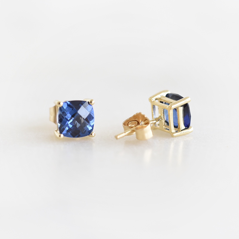 Goldene Ohrringe mit blauen Saphiren Raule 93690