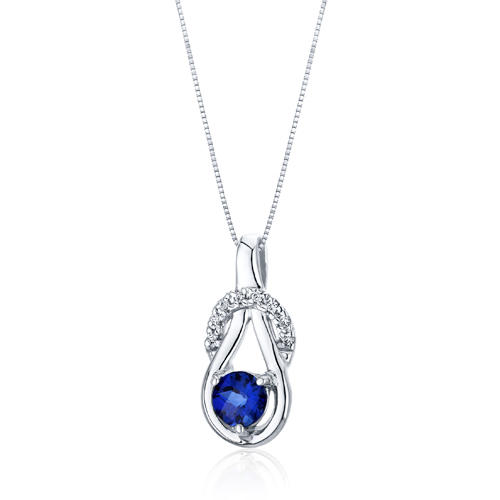 Silberanhänger mit blauem Saphir im Knotenmotiv Amadeni 9540