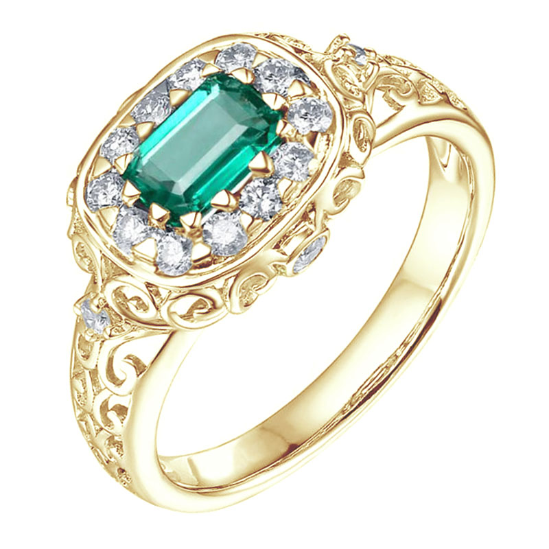 Goldring mit Smaragd und Diamanten Mare 100171