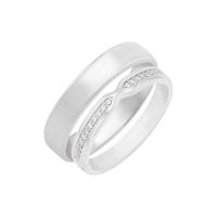 Eheringe aus Eternity-Ring mit Lab Grown Diamanten und einem breiten Komfort-Ring Asne