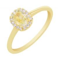 Verlobungsring mit einem IGI zertifizierten 0.46 ct gelben Lab Grown Diamanten Eduta