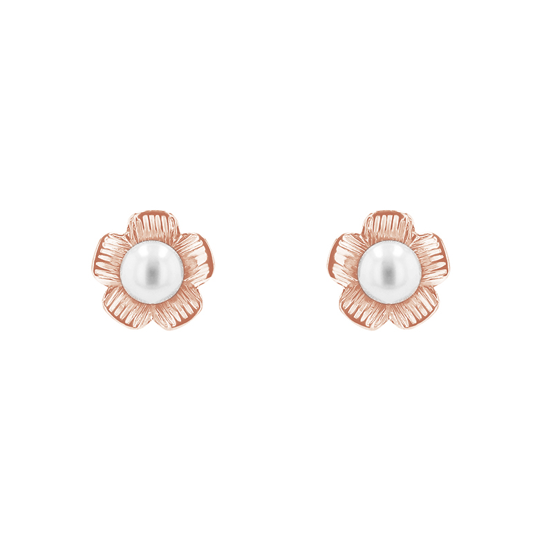 Romantische goldene Ohrringe mit Perlen Caroline 113481