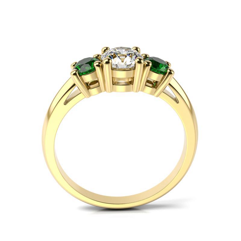Verlobungsring mit Diamanten und Smaragden Taz 11431