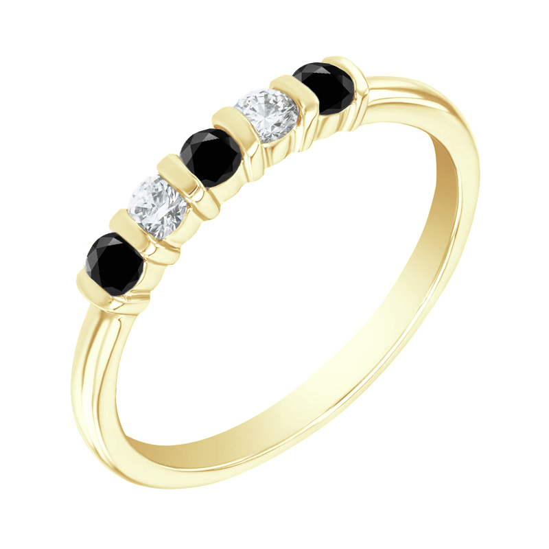 Ring mit schwarzen und weißen Diamanten Dalis 120091