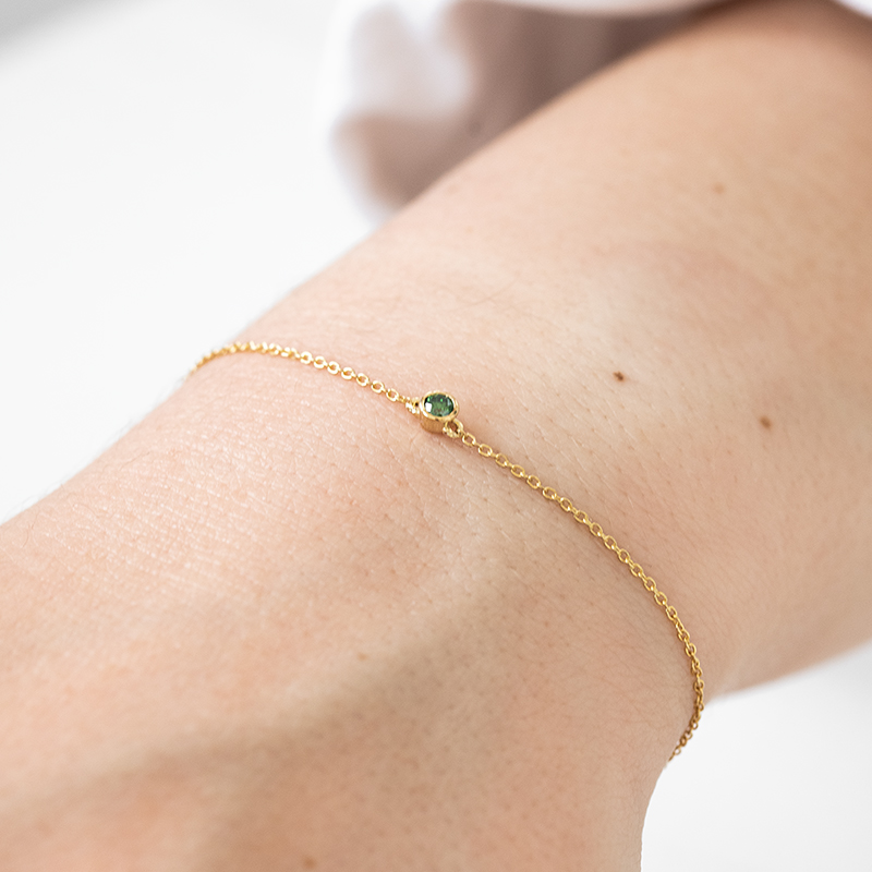 Goldenes Armband mit grünem Diamant Bonato 123131