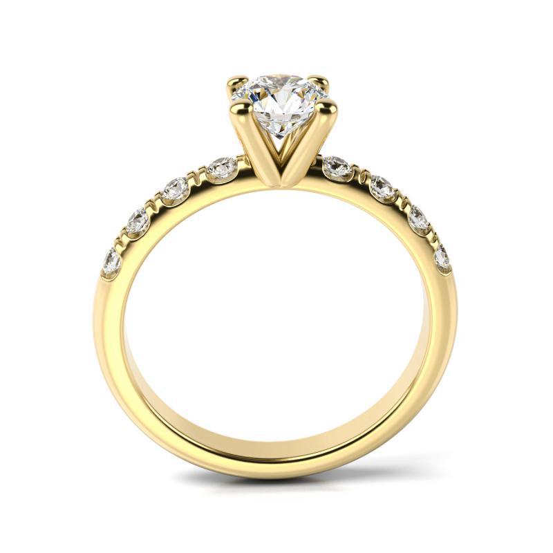 Solitär-Pave Diamant im Verlobungsring aus Gold Megha 12391