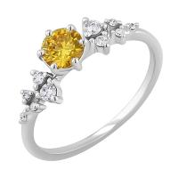 Verlobungsring mit 0.44ct IGI-zertifiziertem gelbem Lab Grown Diamanten Olha