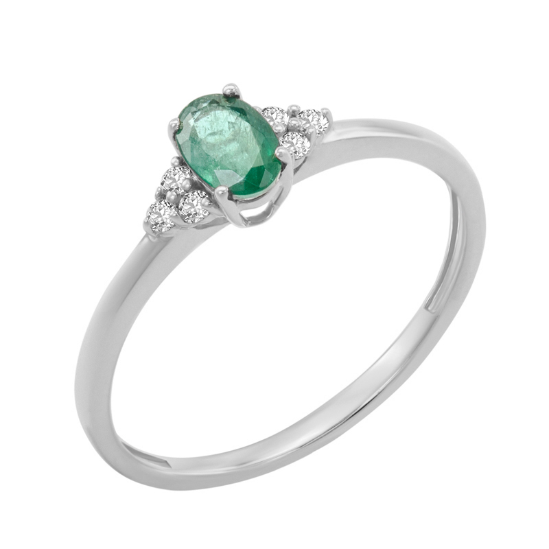 Verlobungsring mit Smaragd und Diamanten Sheldo 129141