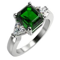 Verlobungsring mit Smaragd und Diamanten Nima