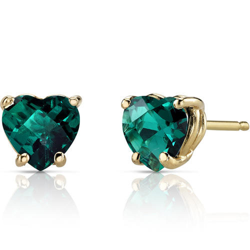 Wunderschöne Ohrringe im Herz-Form mit Smaragden Kaciah 13251