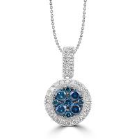 Halskette mit blauen und weißen Diamanten Speranza