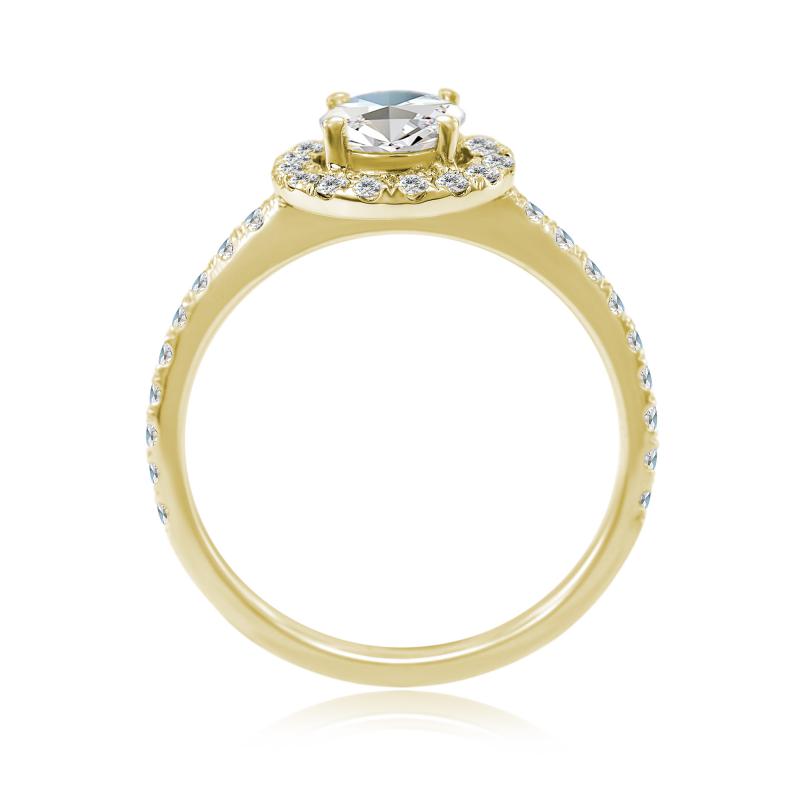 Verlobungsring aus Gold mit Diamanten im Halo-Stil Kerau 23921