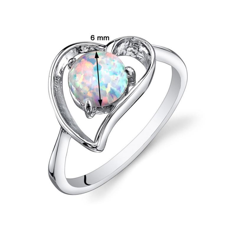 Silberner Ring mit Opal in Herzform Misal 2641