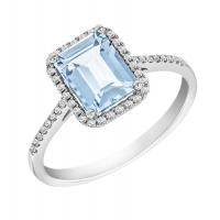 Goldener Diamantring mit Aquamarin Oceane