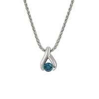 Halskette aus Platin mit blauem Diamanten Idylle