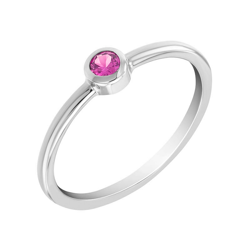 Minimalistischer Ring aus Gold mit rosa Saphir Emilien 33821