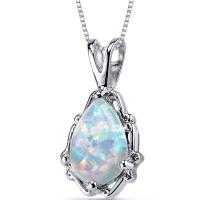 Weißer Opal in Silberanhänger Bara
