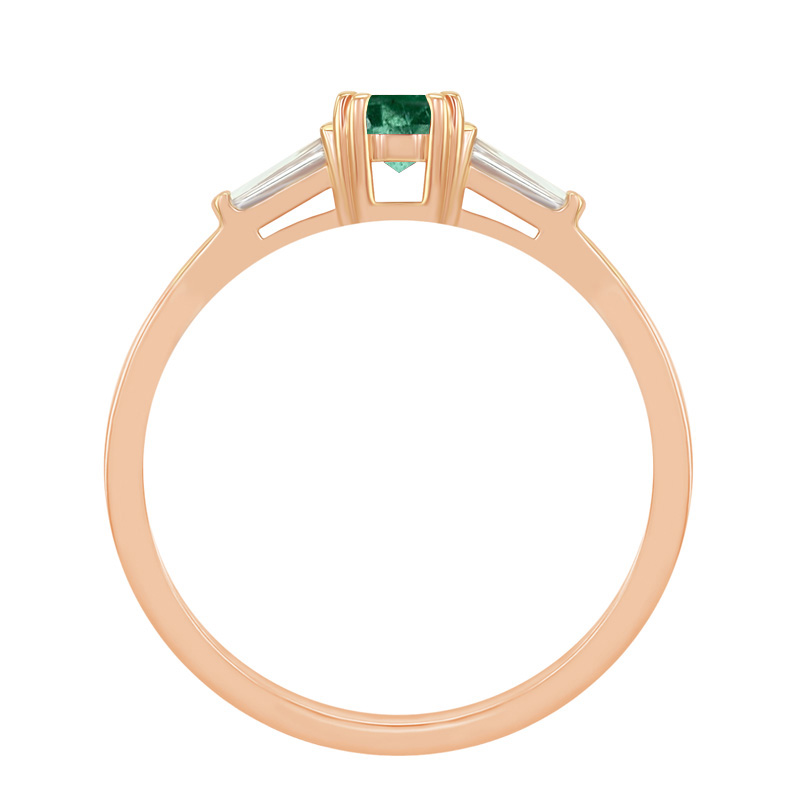 Eleganter Verlobungsring mit Smaragd und Baguette-Diamanten Gracie 3601
