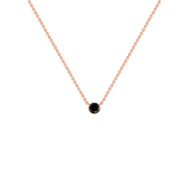 Minimalistische Halskette mit schwarzem Diamanten Glosie 36851