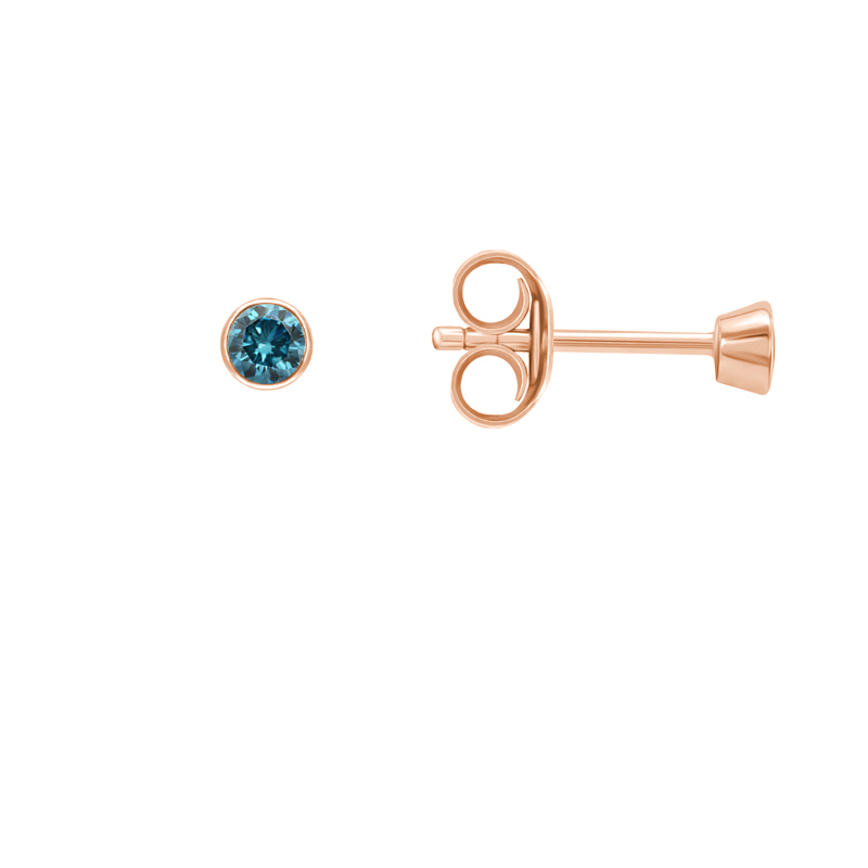 Goldene Ohrstecker mit blauen Diamanten Zeppo 36901