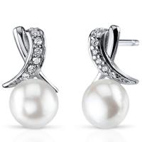 Silberne Ohrringe mit Perlen Kelyn
